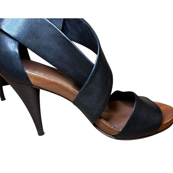 Theory Leather Strappy High Heels Black Size 39.5 - Picture 11 of 12